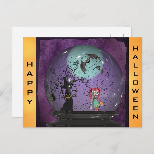 Cute Spooky Gothic Halloween Briefkaart (Voorkant / Achterkant)