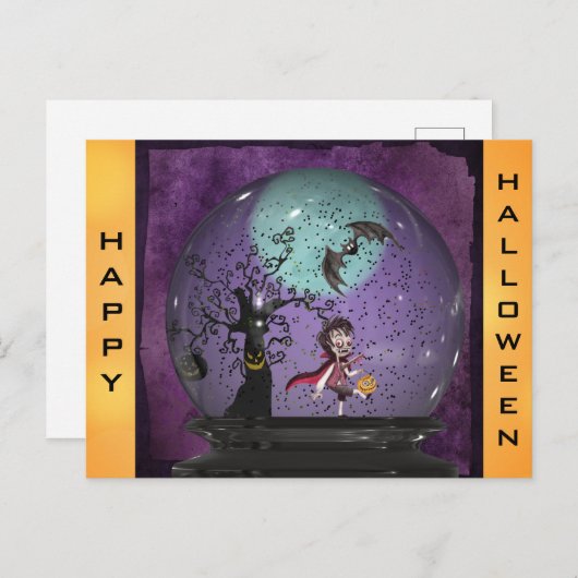 Cute Spooky Gothic Vampire Halloween Briefkaart (Voorkant / Achterkant)
