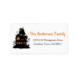 Cute Spooky Halloween Haunted House Etiket