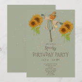 Cute Spooky Halloween Kids Birthday Uitnodiging (Voorkant / Achterkant)