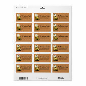 Cute Spooky Halloween Moon Haunted House & Bats Etiket (Full Sheet)