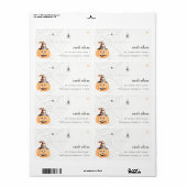 Cute Spooky Halloween Pumpkin Spider Adres Etiket (Full Sheet)