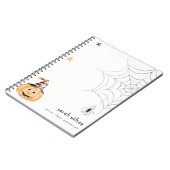 Cute Spooky Halloween Pumpkin Spider Web Stars Notitieboek (Linkerzijde)