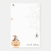 Cute Spooky Halloween Pumpkin Spider Web Stars Post-it® Notes (Voorkant)