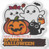 Cute Spooky Halloween Sticker (Voorkant)