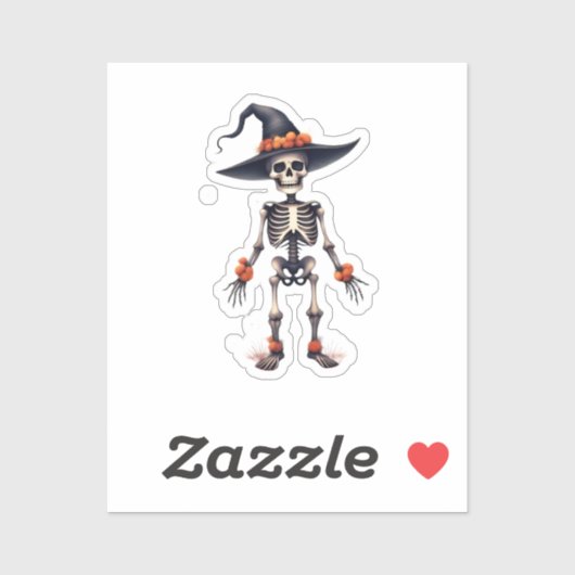 Cute Spooky Halloween Sticker – Skelet Vibe (Vel)