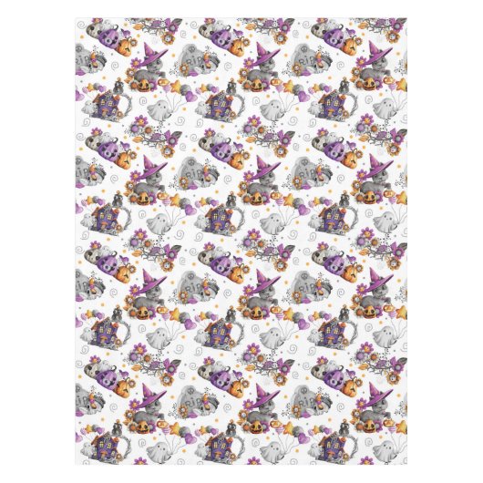 Cute Spooky Halloween Tafelkleed (Voorkant)