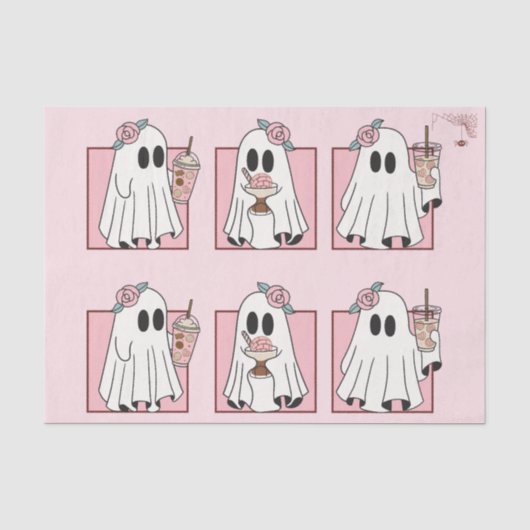 Cute & Spooky Halloween Tissuepapier – Kawaii Cade (Voorkant)