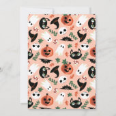 Cute Spooky Halloween Wreath Blush Baby shower Kaart (Achterkant)