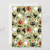 Cute Spooky Halloween Wreath Green Kids Birthday Kaart (Achterkant)