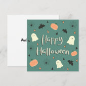 Cute Spooky Happy Halloween Aankondiging (Voorkant / Achterkant)