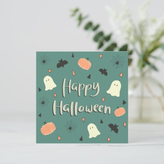 Cute Spooky Happy Halloween Aankondiging (Staand voorkant)