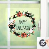 Cute Spooky Happy Halloween Wreath Raamsticker (Huis)