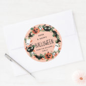 Cute Spooky Happy Halloween Wreath Ronde Sticker (Envelop)