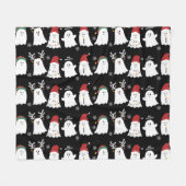 Cute Spooky Kerstmis Ghost Fleece Blanket (Voorkant (Horizontaal))
