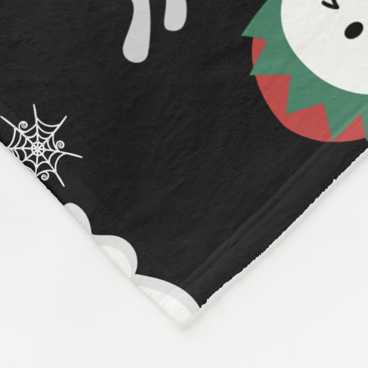Cute Spooky Kerstmis Ghost Fleece Blanket (Hoek)