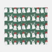Cute Spooky Kerstmis Ghost Fleece Blanket (Voorkant (Horizontaal))
