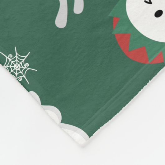 Cute Spooky Kerstmis Ghost Fleece Blanket (Hoek)