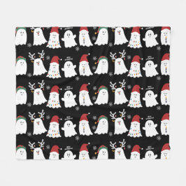Cute Spooky Kerstmis Ghost Fleece Blanket Deken