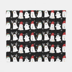 Cute Spooky Kerstmis Ghost Fleece Blanket Deken