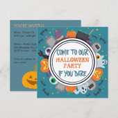 Cute Spooky Lijst Halloween Party Kaart (Voorkant / Achterkant)