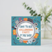 Cute Spooky Lijst Halloween Party Kaart (Staand voorkant)