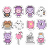 Cute Spooky Little Monsters And Treats Stickers (Voorkant)