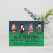Cute Spooky Monsters Halloween Party Kaart (Staand voorkant)