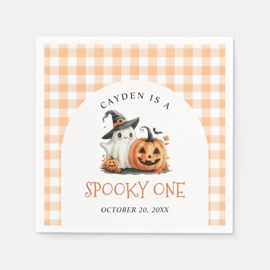 Cute Spooky One Halloween Ghost 1st Birthday Servet (Voorkant)