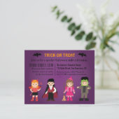 Cute Spooky Paarse Halloween-feest Kaart (Staand voorkant)