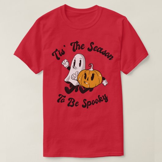 Cute Spooky Pumpkin Ghost Halloween Season T-shirt (Design voorkant)