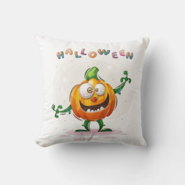 Cute Spooky Pumpkin Halloween gekleurd Kussen