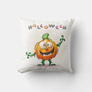Cute Spooky Pumpkin Halloween gekleurd Kussen