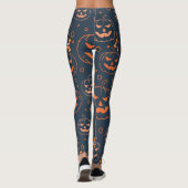Cute Spooky Scary Halloween Pumpkins and Snoep Leggings (Achterkant)