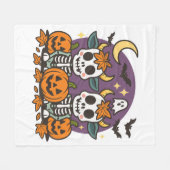 Cute Spooky Skeleton Cows Fleece Blanket (Voorkant (Horizontaal))
