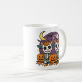 Cute Spooky Skeleton Cows with Classic Mug, 11 oz Koffiemok (Voorkant rechts)