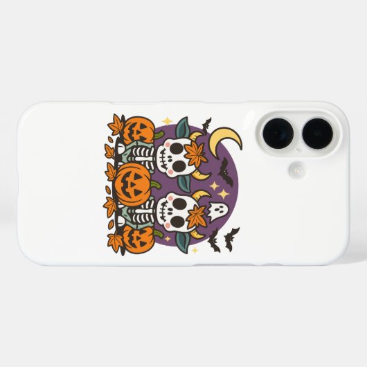 Cute Spooky Skeleton Cows with Pumpkins  Case-Mate iPhone Case (Achterkant (horizontaal))