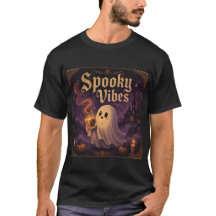 Cute spooky T-shirt met lantaarn Halloween.