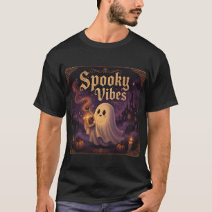 Cute spooky T-shirt met lantaarn Halloween.