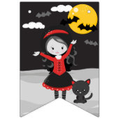 Cute Spooky Vampire Girl Halloween Kids Birthday Vlaggetjes (Eerste vlag)