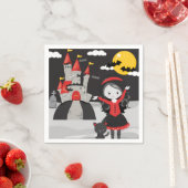 Cute Spooky Vampire Girl Halloween Kinder Servet (Insitu)