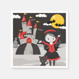 Cute Spooky Vampire Girl Halloween Kinder Servet