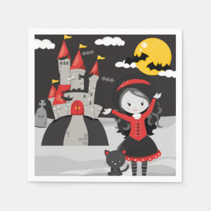 Cute Spooky Vampire Girl Halloween Kinder Servet