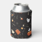 Cute Spooky Whimsical Halloween Pattern Achtergron Blikjeskoeler (Blikje Voorkant)