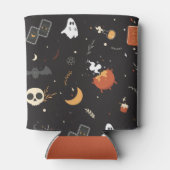 Cute Spooky Whimsical Halloween Pattern Achtergron Blikjeskoeler (Achterkant)