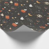 Cute Spooky Whimsical Halloween Pattern Achtergron Cadeaupapier (Hoek)