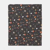 Cute Spooky Whimsical Halloween Pattern Achtergron Fleece Deken (Voorkant)