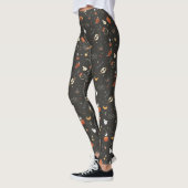 Cute Spooky Whimsical Halloween Pattern Achtergron Leggings (Links)