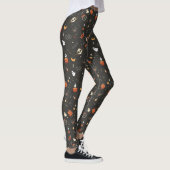 Cute Spooky Whimsical Halloween Pattern Achtergron Leggings (Rechts)