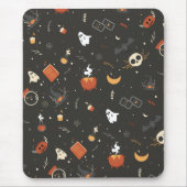 Cute Spooky Whimsical Halloween Pattern Achtergron Muismat (Voorkant)